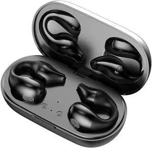 Ear Clip Bone Conduction Headphones Bluetooth 5.3, Wireless Open Ear Clip on Earbuds,Waterproof Mini Sport Running Painless Earring Earphone, Noise Cancelling/HiFi Quality/Long Battery Life