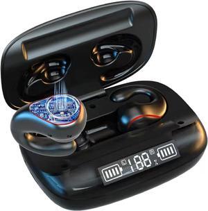 Clip on Open Ear Headphones Wireless Bluetooth Ear Clip Bone Conduction Bluetooth Head Set True Wireless Earbuds for iPhone Android Buds Earphones for Small Ear Canals