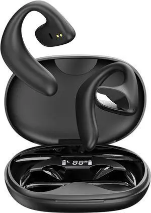Wrap Around Over Ear Earbuds Bone Conduction Open Ear Headphones Wireless Bluetooth Open Ear Earbuds with Ear Hook Mic Earbud Bone Conduction Head Set Headset Ear Buds Bone Conducting Headphones