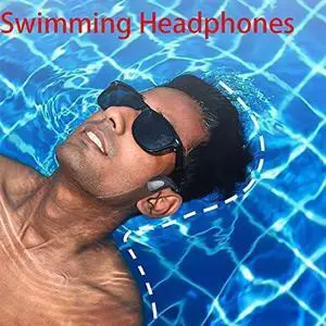 IKXO Bone Conduction Headphones Swimming Waterproof IP68 Wireless Bluetooth Sports Over Open Ear Lightweight Fitness Running Noise Cancelling Sweat Proof no Earplugs (Black)...
