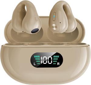 Loluka Open Ear Bone Conduction Earbuds Wireless Ear Clip Bone Conduction Headphones Head Set Bluetooth Open Ear Headphones Wireless Bluetooth Bone Conducting Earphones Ear Buds for Small Ear Canals