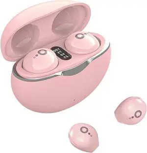 Xmenha Pink Smallest Invisible Hidden Earbuds Small for Work Wireless Bluetooth Micro Mini Tiny Sleep Earbuds for Small Ears Noise Cancelling Ear Buds Sleepping Buds Invisible Earbud Small Cute
