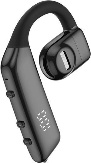 Open Ear Headphones Wireless Bluetooth Air Bone Conduction Headphones Head Set with Mic Single Ear Bluetooth Headset Bone Conducting Earphones Ear Buds Workout Earpiece Bluetooth Wireless Black
