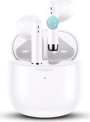 TWS Wireless Bluetooth 5.0 Earbuds with Charging Case for Motorola Moto z4 in-Ear Earphones Headset with Mic and Touch Control - White