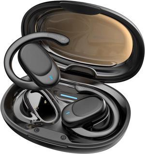 Wireless Bluetooth Sport Earbuds,Open Ear Headphones with 130 Degree Adjustable Earhooks,Comfortable Earphones fit,HiFi Stereo Sound&Waterproof Headset for Sport,Workouts,Running,Cycling (Black)