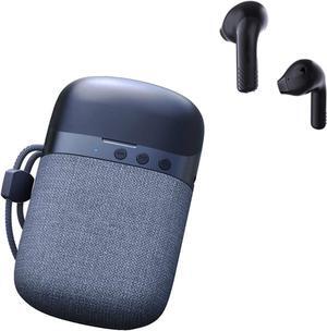 Portable 2 in 1 Wireless Earphone Wireless Bluetooth Speaker Gaming Headset Outdoor Sport Wireless Earbuds Wireless Stereo Speaker (Black)