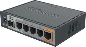 MikroTik hEX S RB760iGS Gigabit Ethernet Router with SFP Port, 5-Port Wired Router with Dual-Core CPU, PoE Output