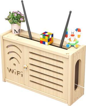 Router Shelf, Wall Mount WiFi Router Storage Box, Modem Cable Router Cover, Organized Power Strip Cable Management Hider Rack ( Color : A , Size : 36x24x11.5cm )