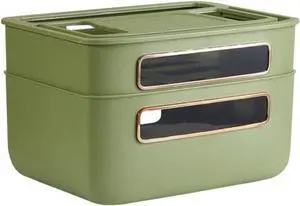 kaiwen Router Box Hider WiFi Router Storage Box Electric Cord Organizers Box Multi-Layer Router Hider Box Desktop Router Storage Box Decorative (Color : Green, Size : 31.5 * 22 * 20cm)