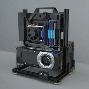 PC Creative Assembly Frame Test BenchOpen Air Frame Case, DIY Computer Motherboard Case Rack, ITX ATX MATX/EATX Open Aluminum Frame Chassis (MATX)