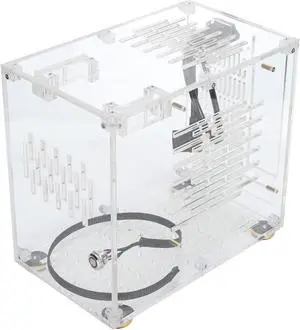 Yunir Mini ITX Case,360 Degrees Open Hollow Cooling DIY Mini ITX Case,170x170mm Mini ITX Motherboard for Desktop PC