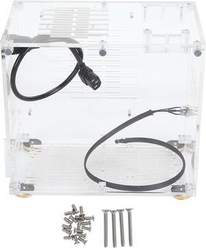Mini ITX PC Case, 360 Degree Open Type ITX Motherboard Desktop Gaming Computer Chasssis Acrylic Transparent Computer Hosting Case