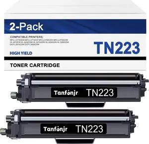 Ennovor TN223 TN227 Black Toner Cartridge Twin Pack TN223 2Pk (TN2232PK) Replacement for Brother TN-223 Black Toner MFC-L3770CDW MFC-L3710CW HL-3210CW HL-3230CDW HL-3270CDW HL-3290CDW Printer