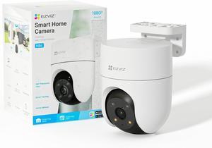 EZVIZ 360° Security Camera Outdoor with Auto-Tracking, WiFi Surveillance Camera for Home Security, Human/Motion Detection, Color Night Vision, Two-Way Talk, Waterproof, Alexa/Google | H8C 2MP