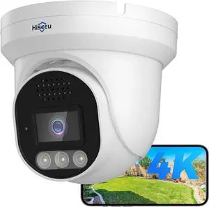Hiseeu 4K Ultra HD 8MP PoE Camera, IP Camera, Turrect Dome Camera w/Human Vehicle Detection, 2 Way Audio, Free Remote Access, Color Night Vision, IP 67 Waterproof, Work 4K 8MP PoE NVR Hiseeu 4K Ultra HD 8MP PoE Camera, IP Camera, Turrect Dome Camera w/Human Vehicle Detection, 2 Way Audio, Free Remote Access, Color Night Vision, IP 67 Waterproof, Work 4K 8MP PoE NVR