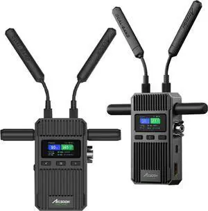 ACCSOON CineView 2 SDI Wireless Video Transmission System Transmitter&Receiver 2.4+5Ghz for Live Streaming 1080p 60fps 0.05s Latency 1500ft Range up to 4 Devices Monitoring