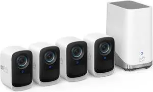 eufy security eufyCam S300(eufyCam 3C)4-Cam Kit, Security Camera Outdoor Wireless, 4K Camera, Expandable Local Storage, Face Recognition AI, Spotlight, Color Night Vision, 2.4GHz Wi-Fi, No Monthly Fee eufy security eufyCam S300(eufyCam 3C)4-Cam Kit, Security Camera Outdoor Wireless, 4K Camera, Expandable Local Storage, Face Recognition AI, Spotlight, Color Night Vision, 2.4GHz Wi-Fi, No Monthly Fee