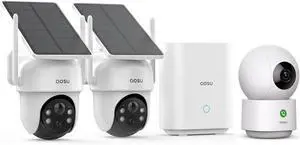 AOSU Security Cameras Outdoor Wireless, 2 Cam-Kit, No Subscription 2K Security Camera Indoor, Baby Monitor Pet Camera 360-Degree for Home Security