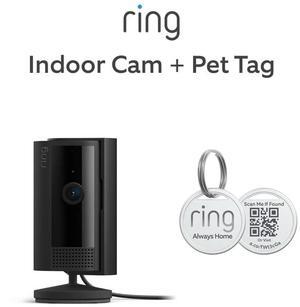Ring Indoor Cam (2nd Gen), Black with Ring Pet Tag