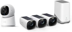 eufy Security eufyCam S330 (eufyCam 3) 3-Cam Kit, Security Camera Outdoor Wireless + Indoor Cam E30, Latest Generation, 4K UHD Security Camera, 360 Pan-Tilt