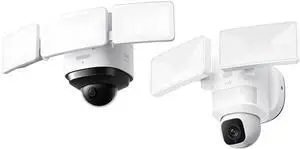 eufy Security Floodlight Cam S330, 360-Degree Pan & Tilt Coverage, 2K Full HD + Floodlight Camera E30, Security Camera Outdoor, 360° Pan and Tilt, 2K Video