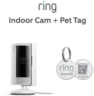 Ring Indoor Cam (2nd Gen), White with Ring Pet Tag
