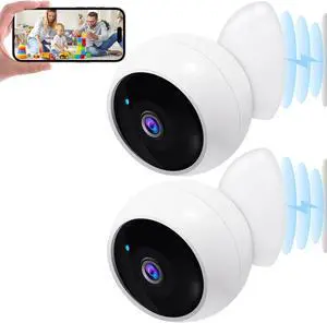 Gadpiparty AMTIFO Security Cameras Wireless Outdoor: Magnetic 2-Pack Install-Free Indoor Smart 2K WiFi - Long Battery Life Powered Wireless Cameras for Home Security with AI Motion Detection