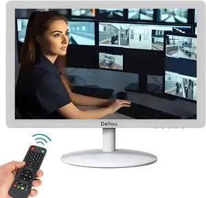 24 inch CCTV White Monitoring Display Screen Security Camera Monitor Multi-Function Interface HDMI, AV, BNC, VGA, USB, PC Input Computer LCD Monitors 1920x1080 Full HD