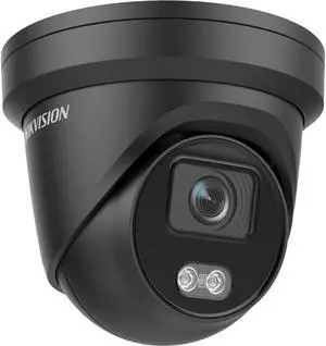 DS-2CD2347G2-LU Black 4MP Color-Vu PoE IP Turret Dome Camera, 247 Full Color 2.8mm Lens Outdoor, Human Vehicle Detection, IP67, WDR, IK10, H.265+ Built in Microphone, Compatible with Hik Vision NVR
