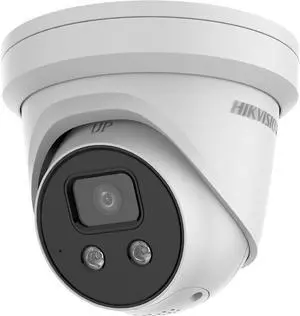 HIKV DS-2CD2346G2-IU 4MP Darkfighter Acu-Sense Fixed Turret PoE IP Camera with Human/Vehicle Detection, Low Illumination EXIR 98FT Night Vision, VCA, Mic, 512GB SD Card Slot, H.265+, IP67, 2.8MM Lens