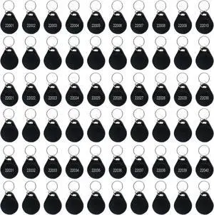 100pcs RFID Key Fobs Writable, Thin 26 Bit Proximity Key Fobs Fit for Prox Key ISO-Prox 1346 1386 1326 H10301 Format Readers, Works with The Vast Majority of Access Control Systems Black (100pcs)