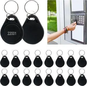 50pcs RFID Key Fobs Writable, Thin 26 Bit Proximity Key Fobs Fit for Prox Key ISO-Prox 1346 1386 1326 H10301 Format Readers, Works with The Vast Majority of Access Control Systems Black (50pcs)
