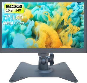 7 inch Security Monitor & Displays, Metal Case Built-in Dual Speakers Portable LCD Monitor, 1024 * 600 Resolution, AV/HD/VGA/BNC/USB Input,Suitable for Game CCTV PC DVD DSLR