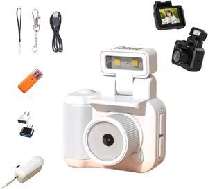 DARZYS Retro Snap Camera, Retro Snap Mini Camera, Retrosnap Mini Portable Travel Thumb Camera, Retrosnap Mini Camera, Tiny Nostalgic Camera, Tiny Camera Keychain with LED Flash(White)