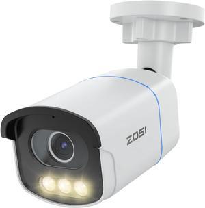 ZOSI C186 5MP 3K Aurora Lux True Color Night Vision PoE IP Security Camera Outdoor, F1.0 Large Aperture, 1/1.79" Image Sensor, Smart Warm Light, Human Vehicle Detect, Spotlight Siren Alarm, 2-Way Talk