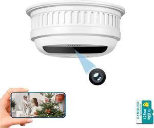 Hidden Camera-Smoke Detector Camera- 2K HD Wireless Camera-Nanny Cam-for Home/Office/Baby/Pet,Built-in 128GB SD Card