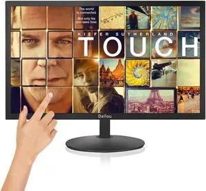 22 inch Touch Screen Monitoring LCD Display Security Camera Monitor Multifunction Interface HDMI, AV, BNC, VGA, USB, PC Input CCTV Computer Monitor Built-in Speaker 1920x1080 Full HD, black