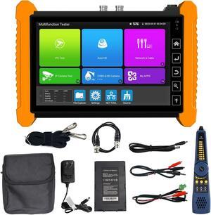 8K IP Camera Tester, WANLUTECH CCTV Tester 8MP TVI CVI AHD SDI CVBS Camera Tester 7 inch Touchscreen RJ45 Cable Tester Network Tools WiFi PoE HDMI VGA (IPC-7600CADHS Plus)
