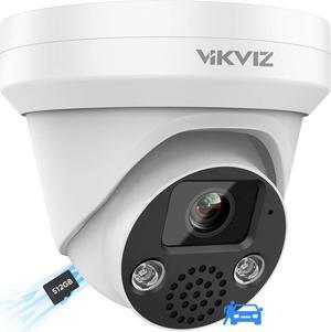8MP PoE IP Camera Outdoor,4K Security Network Camera,Two Way Talk, Human/Vehicle Detection,98ft IR Night Vision,SD Card Record(512G),H.265+,IP67,WDR,Compatible with Hik-Vision