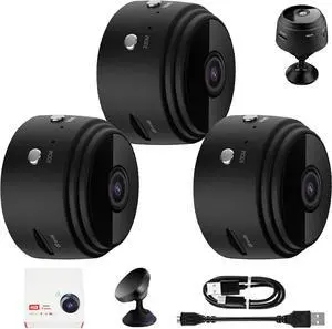 Vista Focus Magnetic Mini Security Camera, 2024 New Vistafocus Security Camera 360, Mini Camera Wireless WiFi, Mini 1080p HD Wireless Magnetic Security Camera (3pcs)