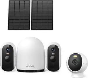 Gadpiparty WUUK Solar Outdoor Cameras System and 4MP Indoor/Outdoor Wired Camera