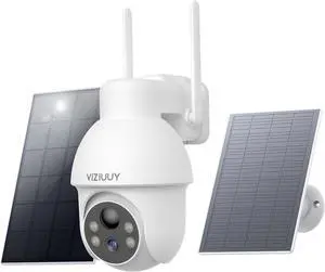 5MP Solar Security Camera Outdoor and Additional 6W Solar Panel for Security Camera Outdoor, 5V Type-C Solar Panel