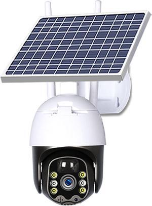 Solar Outdoor Camera, 3MP Pixel Solar Safety Camera, Color Night Vision, 4G/WiFiPIR Motion Detection, bidirectional Audio IP65 Waterproof Level(WiFi Version, CW17)