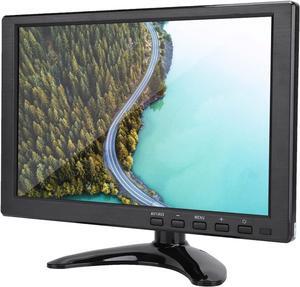 10.1in 1280x800 HD Monitor, 10 Inch LCD Security Monitors Display with HD MI VGA AV BNC Input, 16:9 Small HD Display Monitor Screen Built in 3Wx2 Speakers for Pi Switch (US Plug)