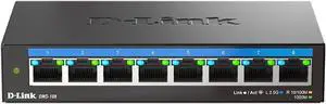 D-Link 8-Port 2.5GB Unmanaged Gaming Switch with 8 x 2.5G - Multi-Gig, Network, Fanless, Plug & Play (DMS-108),Black