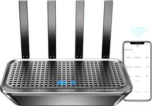 WiFi Router AC2100 - High-Speed Router with 4 Gigabit LAN Ports for Up to 60 Devices, Long Range (3000 sq. ft), Ideal for Gaming & Home Use, MU-MIMO Technology & Parental Control