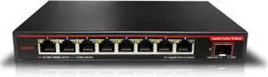 Asustor Switch'nstor 9 Gen 2 ASW209X, 9 Port Unmanaged Ethernet Switch, 1 x 10GbE, 8 x 2.5GbE Multigig Switch, Plug & Play, Desktop/Wall Mount