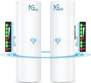 Gigabit Wireless Bridge Outdoor, 5KM Point-to-Point WiFi for Network Extension, 5.8 GHz Compatible With Starlink and Cameras, Ideal for Barn, Farm, Shop, Plug and Play, 2 Pack