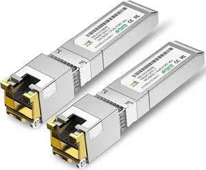 1.25/2.5/5/10G-T SFP+ to RJ-45 Transceiver, 10G Copper SFP+ CAT6a Module, Auto-Negotiation, Up to 30m, for Cisco SFP-10G-T-S, Ubiquiti UniFi UF-RJ45-10G, Meraki, TP-Link, Mikrotik, Netgear and More