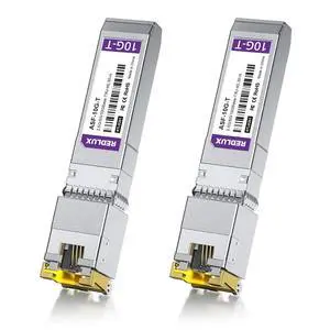 REDLUX .// +   Module, CAT.6a/CAT7 RJ45 Connector, up to 30m, 10GBase-T Copper Transceiver Compatible for Cisco SFP-10G-T, Ubiquiti UF-RJ45-10G, Meraki, and More, 2 Pack
